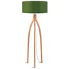 Image de Lampadaire tripode bambou et lin naturel vert H160cm