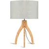 Image de Lampe tripode bambou et lin naturel beige H54cm
