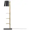 Image de Lampadaire avec étagères métal/bois noir H168cm