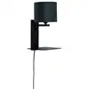 Image de Applique noire avec tablette et abat-jour noir H42cm