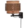 Image de Applique bambou abat-jour bambou naturel/noir, h. 25cm
