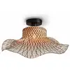 Image de Plafonnier bambou brun 50x50x15cm
