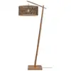 Image de Lampadaire bambou abat-jour bambou naturel/noir, h. 176cm