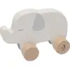 Image de Jouet à roulettes éléphant en bois beige