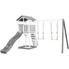 Image de Aire de jeux avec 2 balançoires et toboggan gris