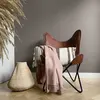Image de Plaid en coton rose poudré 127x152