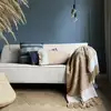 Image de Plaid berbère beige avoine 125x150