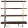 Image de Bibliothèque en bois d'acacia et laiton vieilli