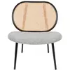 Image de Fauteuil dossier en cannage et assise en tissu gris