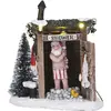 Image de Village de noël blanc plastique h11xl8.5xl10cm