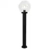 Image de Lampe extérieur pied noire sphère transparente