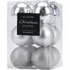 Image de Set de 12 boules de noël argentées - 6cm