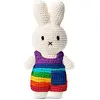 Image de Peluche tricotée Miffy salopette Arc-en-ciel (25 cm)