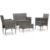 Image de Salon de jardin confortable 4 pièces métal gris
