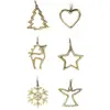 Image de Set de 6 décorations de noël en aluminium doré