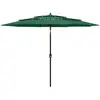 Image de Parasol à 3 niveaux avec mât en aluminium 3 mètres vert 300x240 cm