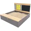 Image de Bac à sable avec banc & espace de rangement, en bois fsc, gris/brun