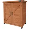 Image de Armoire de jardin avec étagère, bois fsc, marron café, 80x45x93 cm