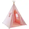 Image de Tipi avec plancher en coton, rose, 120x120 cm