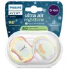 Image de Avent Sucette Ultra Air Nuit 0-6M Pastelle x2, sans BPA