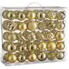 Image de Ensemble de boules de noël doré plastique h7xl7xl7cm