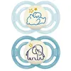 Image de MAM Sucettes perfect nuit 6+ mois Silicone Renard et Ours x2