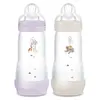Image de Mam Biberon Esac Lilas + Sable Tétine Débit 3 2 x 320ml