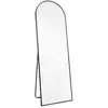 Image de Miroir sur Pied et Mural Aluminium 163x53x3cm Noir