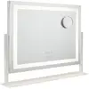 Image de Miroir Lumineux Bande LED Réglable Métal 58x54x12cm Blanc