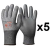 Image de 5 Paires De Gants Anticoupures Hppe Enduction Polyuréthane P500 Eurotechnique Taille: 11