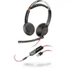 Image de POLY Blackwire C5220 Casque Avec fil Arceau Bureau/Centre d'appels USB Type-A Noir, Rouge - Neuf