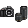 Image de Nikon D3400 + AF-P DX NIKKOR 18-55mm VR + AF-P DX NIKKOR 70-300mm f/4.5-6.3G ED VR Kit d'appareil-photo SLR 24,2 MP CMOS 6000 x 4000 pixels Noir - Neuf