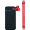 Image de Verbatim Pocket Ssd 1 To External Drive - Porte-clés avec câble Usb-C 3.2 Gen.2 Noir/Rouge/Noir-Rouge 32192