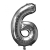 Image de Ballon Mylar Argent Chiffre 6