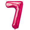 Image de Ballon Mylar Rose Chiffre 7