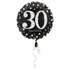 Image de Ballon en aluminium rond : 30 Happy birthday : 43 cm