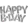 Image de Guirlande ballons aluminium "Happy B-Day" - 76 x 48 cm - Argent