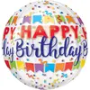 Image de Ballon Aluminum rond : Happy Birthday : 38 x 40 cm