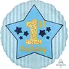 Image de Ballon aluminium rond 43 cm :  1er Anniversaire - Bleu