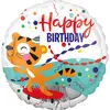 Image de Ballon Aluminum rond : Happy Birthday : Tigre - 43 cm
