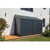 Image de Spacemaker abri de jardin en métal, adossé "4 x 10", avec double porte battante grise 3,5 m²