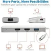 Image de Tripp Lite USB C Docking Station avec Hub USB-A, 2x HDMI, VGA, PD Charging 1080p @ 60 Hz, Silver USB Type C, USB-C, USB Type-C Thunderbolt 3 Compatible - Dockingstation - USB-C 3.1 / Thunderbolt 3 - VGA, 2 x HDMI