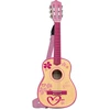 Image de guitare en bois avec 6 cordes et bandoulière 75 cm rose