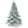Image de Sapin de Noël artificiel 180 cm avec flocons de neige, pointes en PVC vert + blanc
