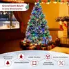 Image de Sapin de Noël Ø125 x 215 cm avec lumières LED Sapin de Noël avec baies vert + blanc