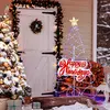 Image de Sapin de Noël LED de 170 cm avec lumières à couleurs changeantes, 6 modes d'éclairage, lettres et étoile.