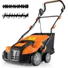 Image de Scarificateur électrique de 41 cm et amp; Aérateur de pelouse Scarificateur 15A 2 en 1 avec réglage en hauteur 3 positions orange