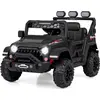 Image de Voiture électrique pour enfants avec télécommande 2,4 G et amplificateur. USB et amp; Lumière et amp; Musique 12V Voiture pour enfants Jeep Car Noir