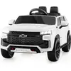 Image de Voiture électrique Chevrolet pour enfants avec télécommande 2,4 G et amplificateur. Suspensions et amp; lumières et amp; Voiture enfant musicale blanche