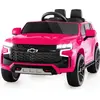 Image de Voiture électrique Chevrolet pour enfants avec télécommande 2,4G, suspension, lumières et musique, voiture pour enfants rose